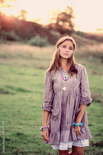 beautiful girl on meadow