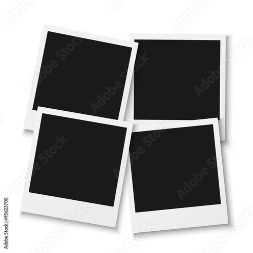 Set of Vintage Photo Frame Isolated on White Background. Retro P