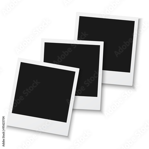 Set of Vintage Photo Frame Isolated on White Background. Retro P