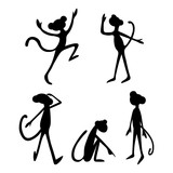 silhouettes of monkeys funny cartoon