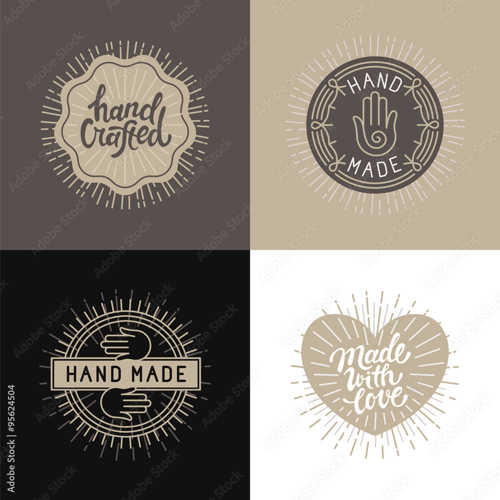 Fototapeta premium Vector set of design elements, badges and labels in vintage styl