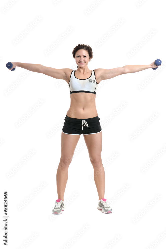 woman with dumbbells woman with dumbbells