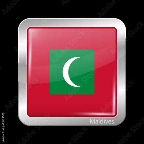 Flag of Maldives. Metallic Icon Square Shape Free Download Flag of Maldives. Metallic Icon Square Shape - GFXLoad