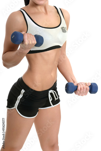 sport woman with dumbbells