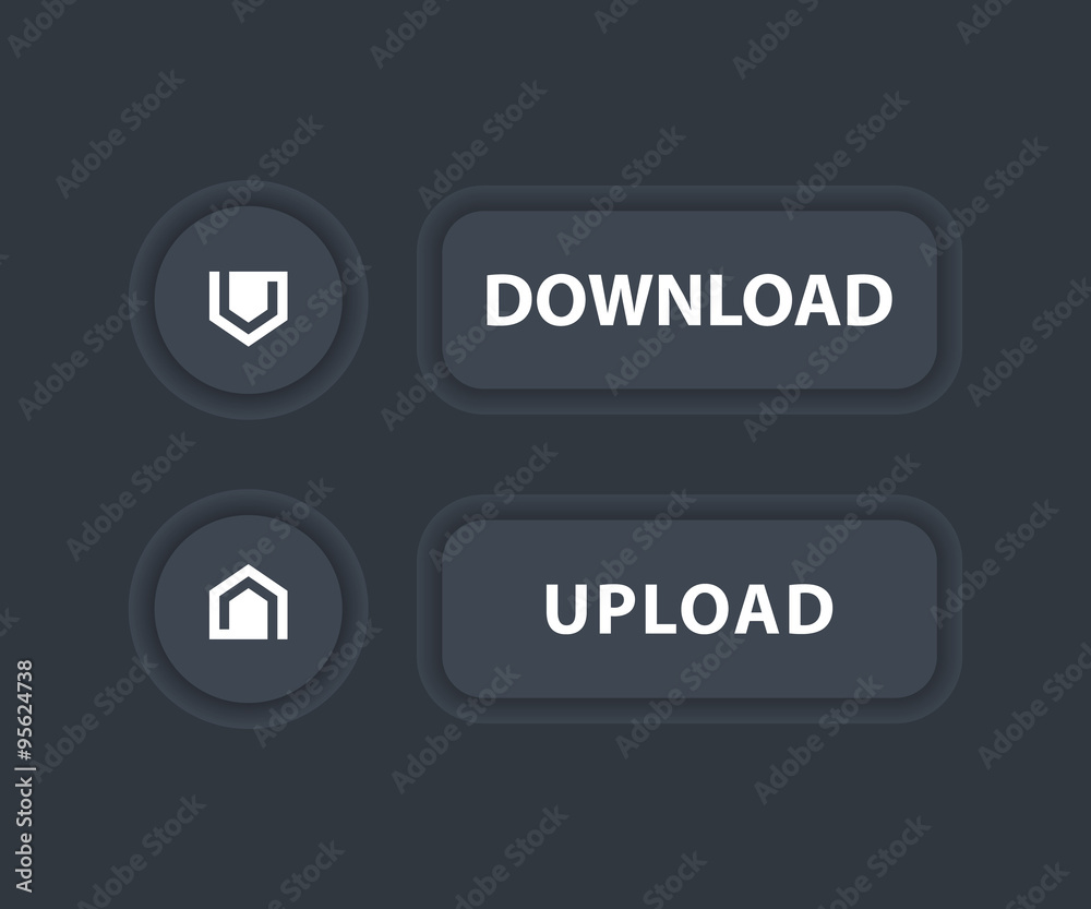 download, upload dark buttons, vector illustration download, upload dark buttons, vector illustration