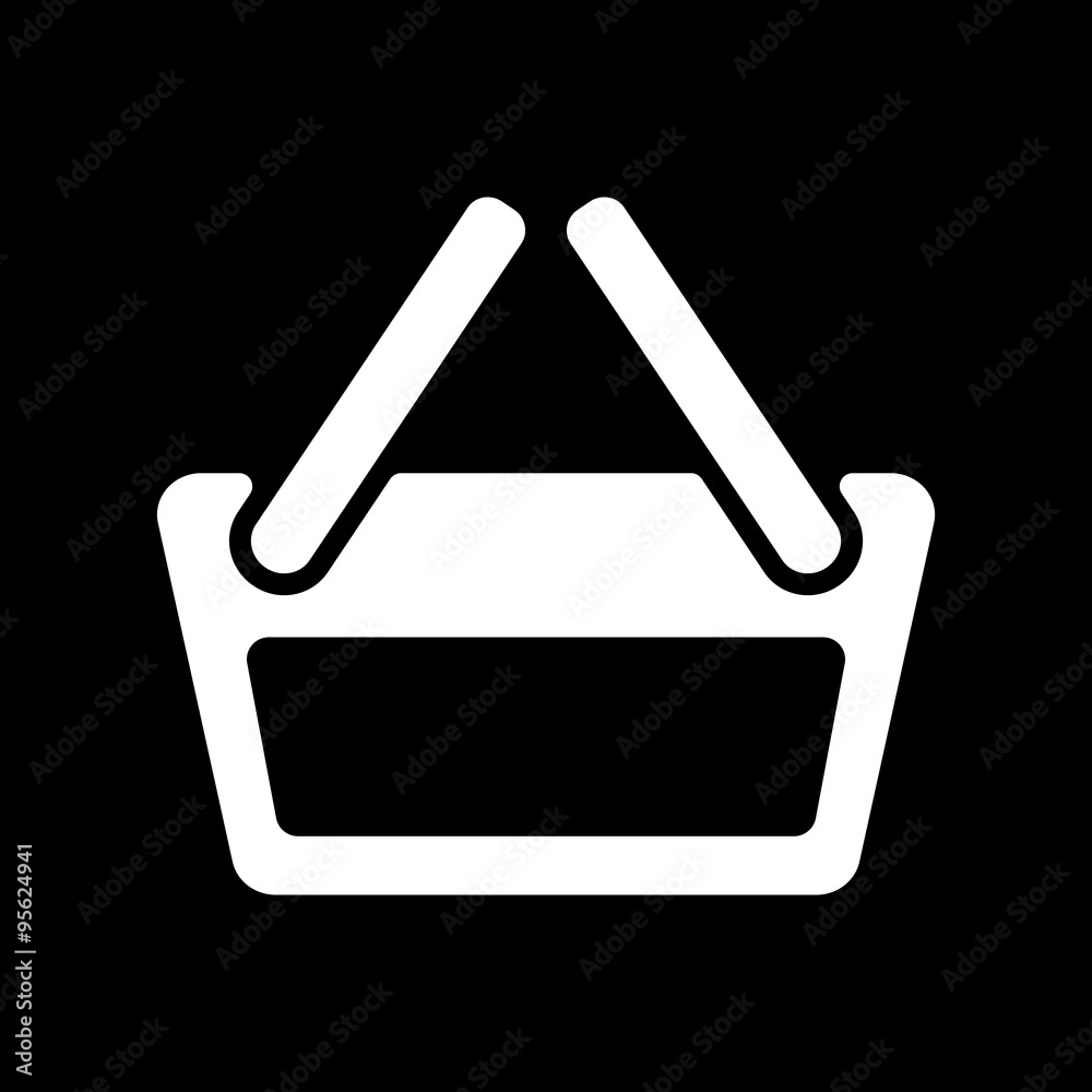 The basket shoping icon. Shop Basket symbol. Flat The basket shoping icon. Shop Basket symbol. Flat