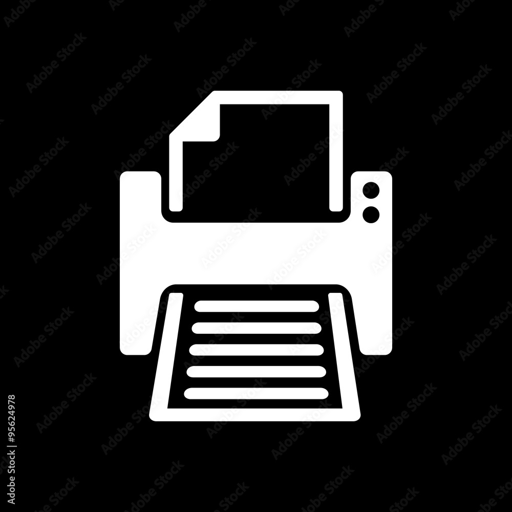 The printer icon. Printing symbol. Flat