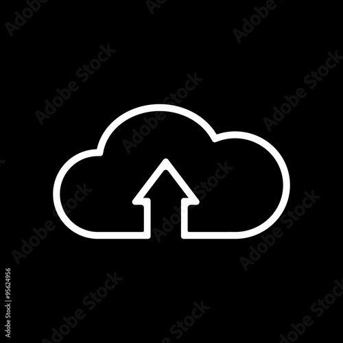 The upload to cloud icon. Download symbol. Flat