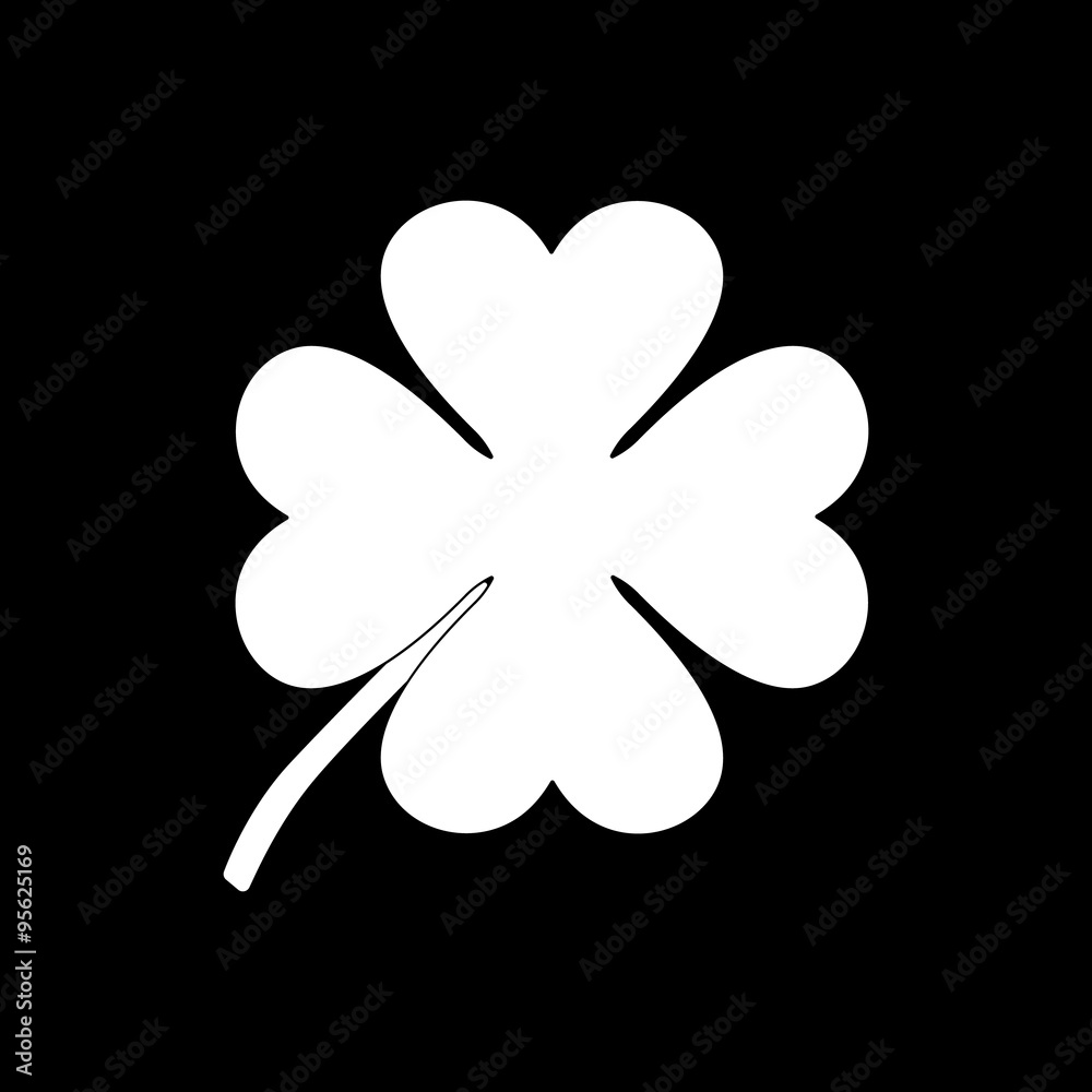 The clover with four leaves icon. Saint Patrick The clover with four leaves icon. Saint Patrick