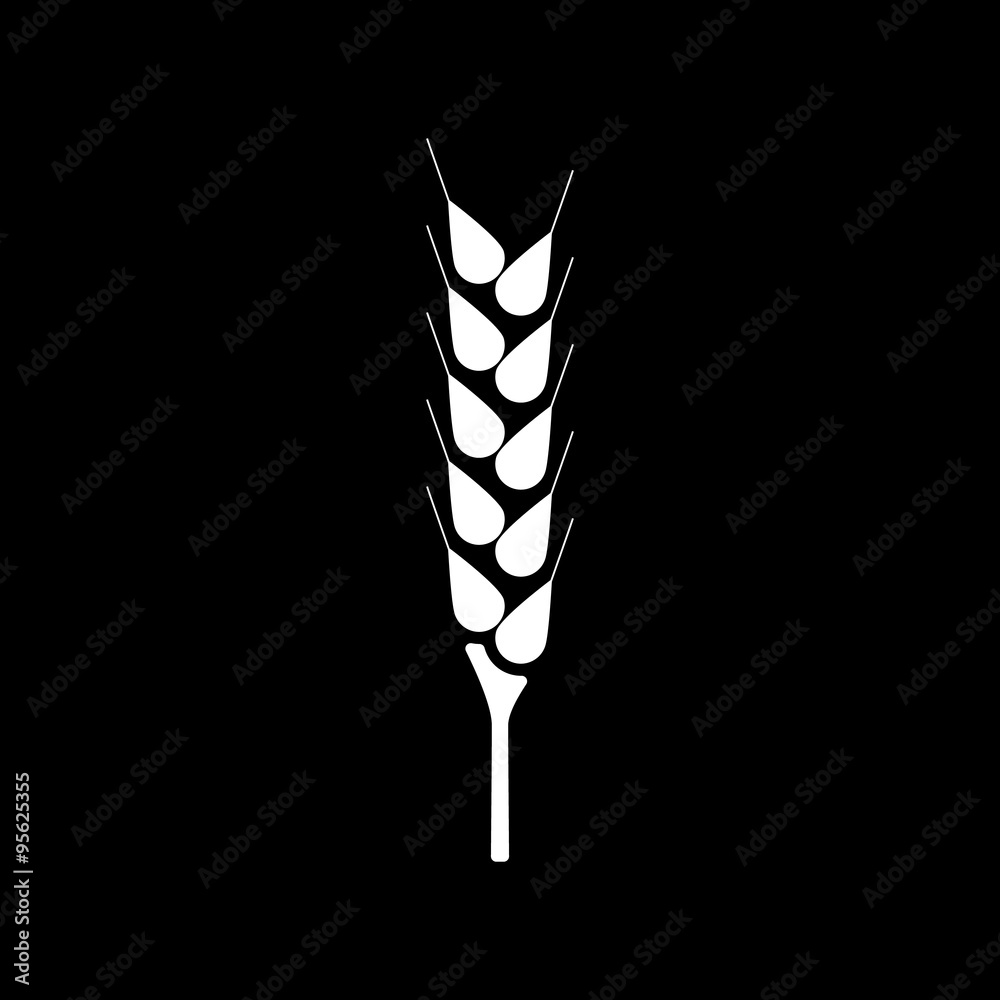 The wheat icon. Spica symbol. Flat The wheat icon. Spica symbol. Flat