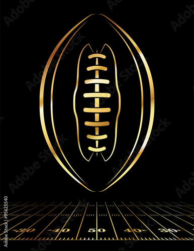 American Football Golden Icon Illustration