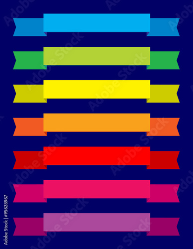 Colored tape labels, labels for titles
