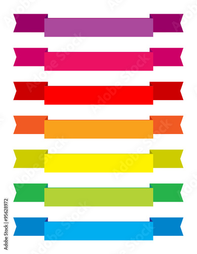 Colored tape labels, labels for titles