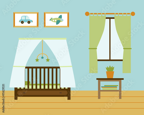 Baby room with furniture.