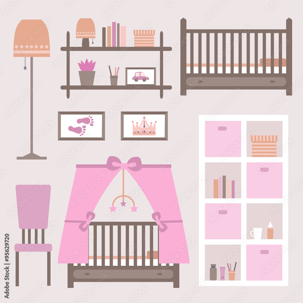 Baby room with furniture. Baby room with furniture.