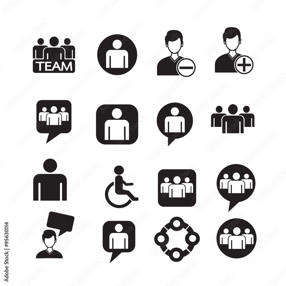 people icon set Illustration people icon set Illustration