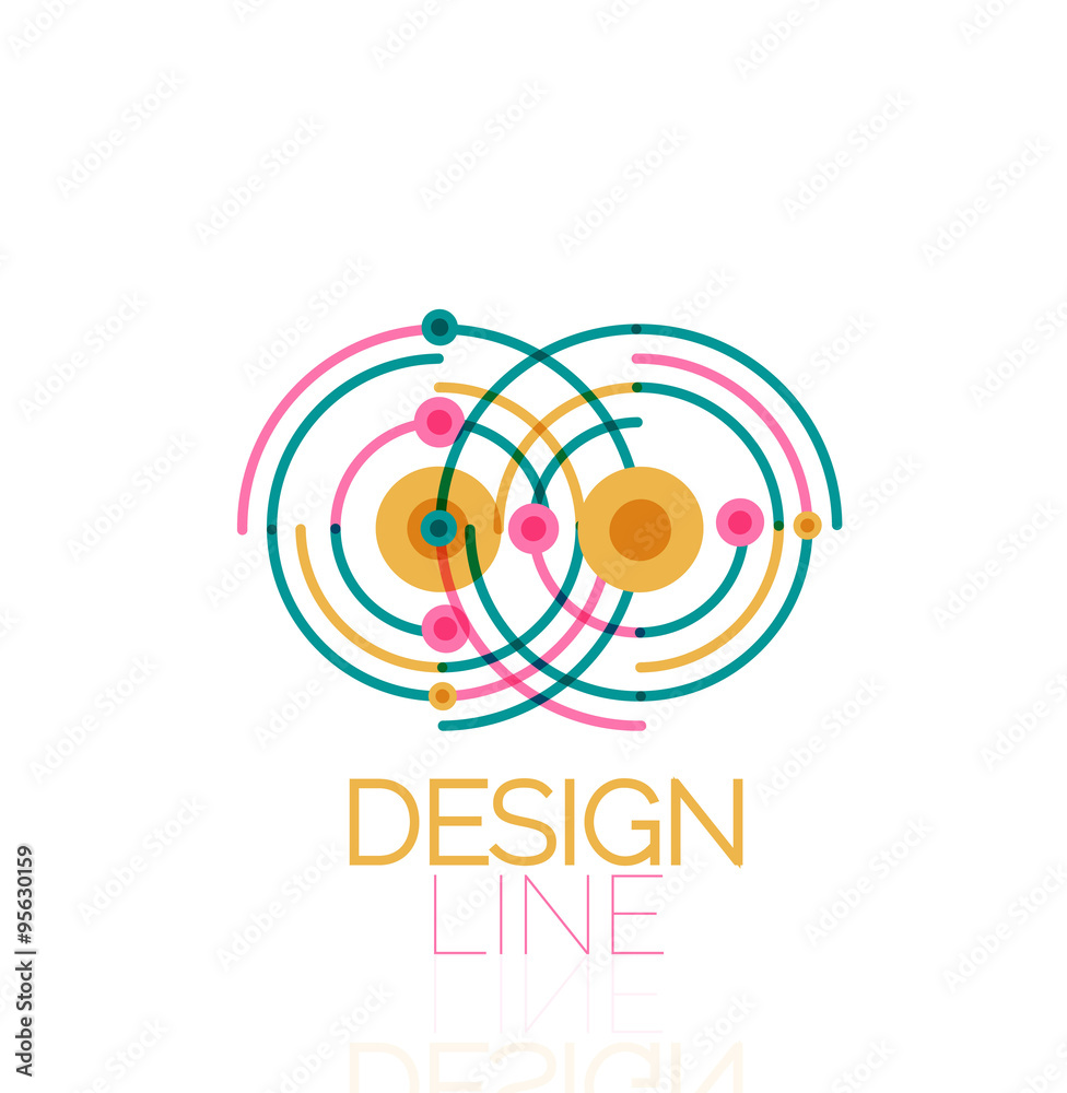 Vector swirl and circles outline minimal abstract geometric logo Vector swirl and circles outline minimal abstract geometric logo