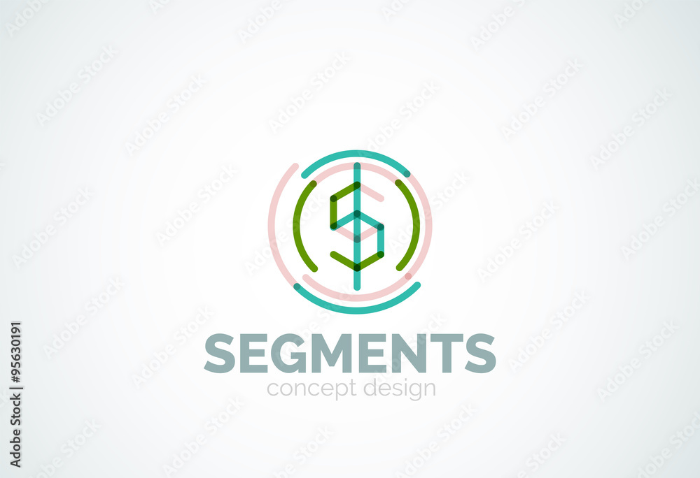 Vector outline minimal abstract geometric logo Vector outline minimal abstract geometric logo