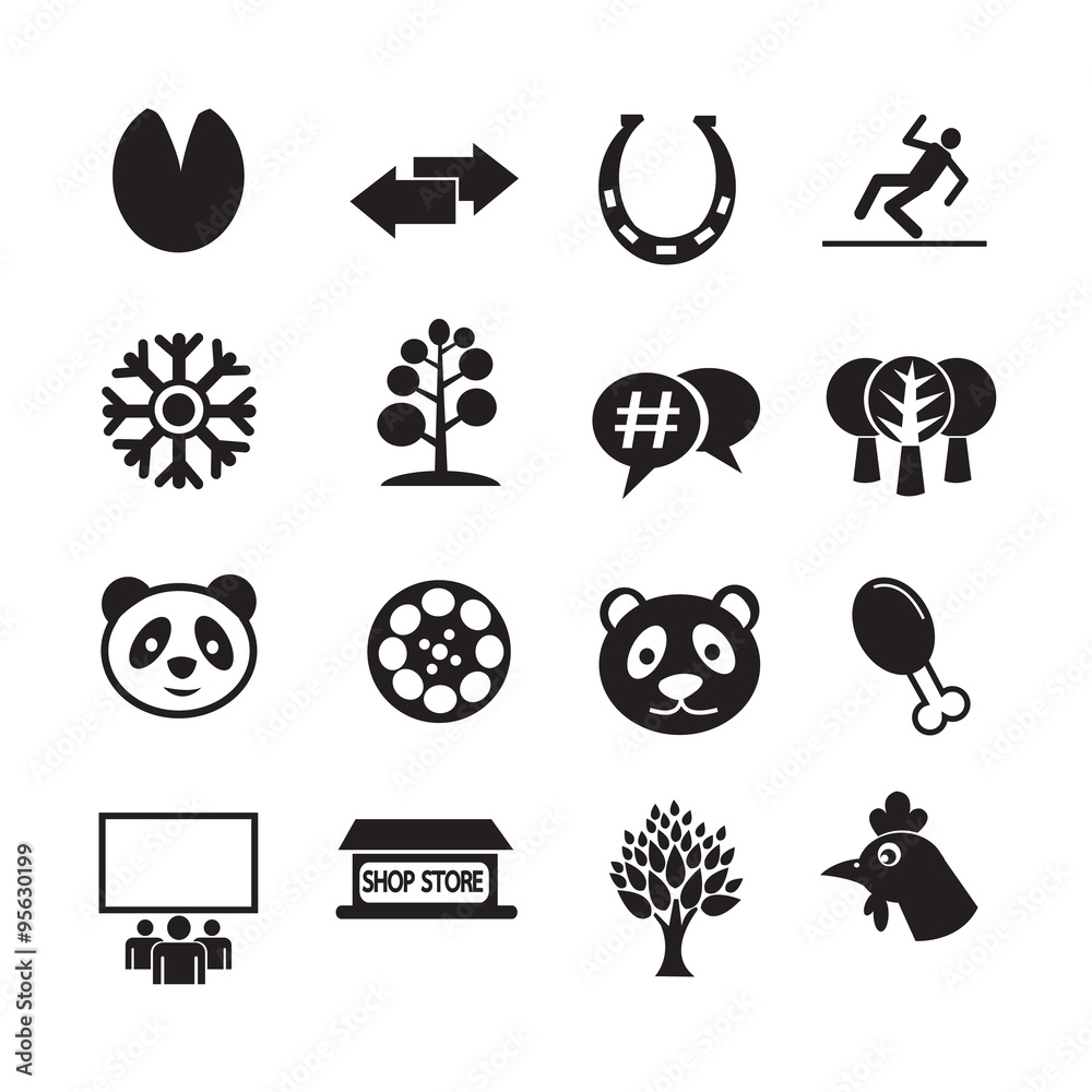 Set of web icons for website and communication Set of web icons for website and communication