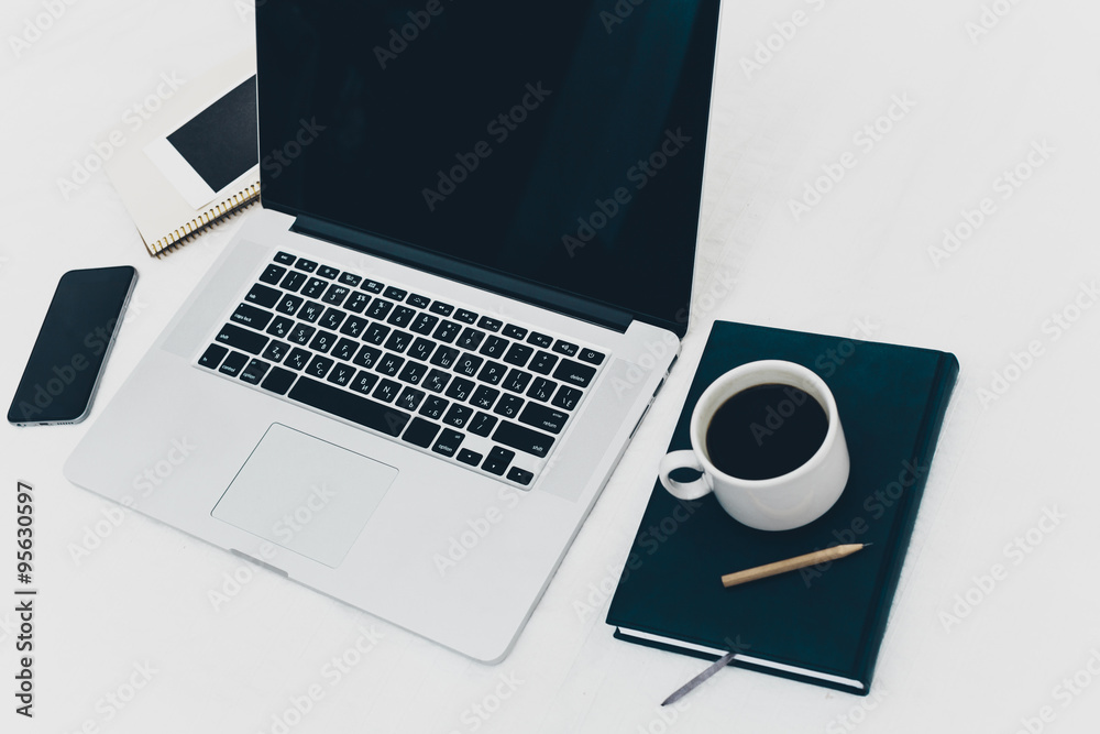 Working place, laptop Working place, laptop