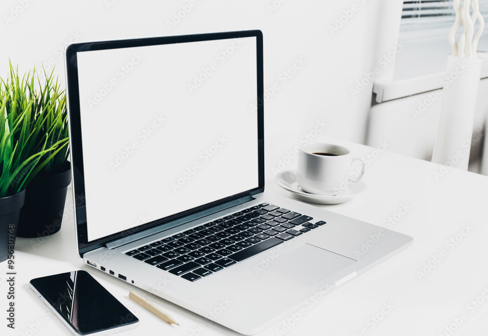 Working place, laptop Working place, laptop