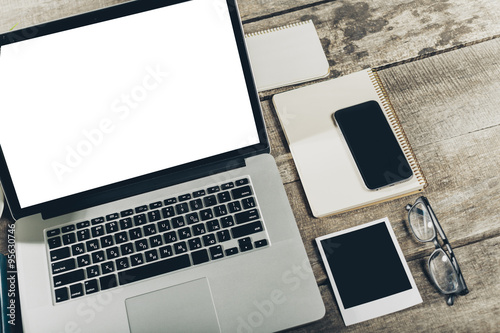 Working place, laptop