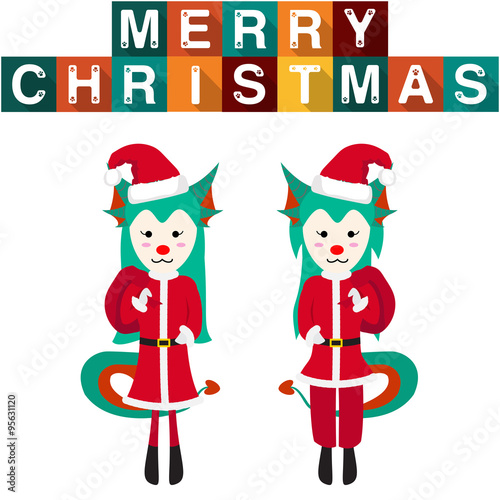 Dragon Santa Claus Girl Boy...