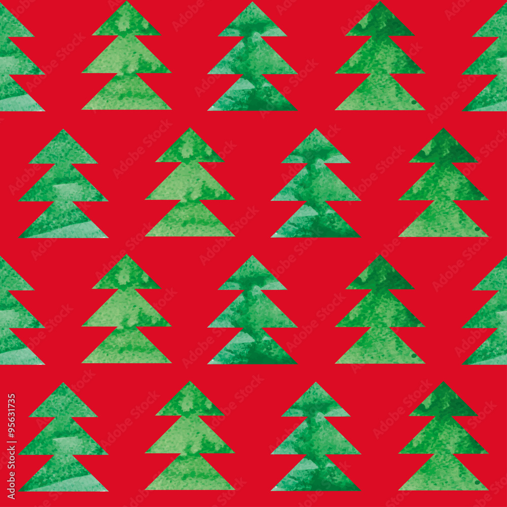 Christmas seamless background with watercolor tree Christmas seamless background with watercolor tree