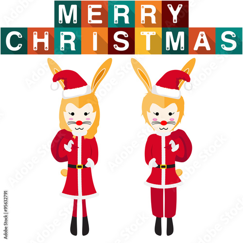 Rabbit Santa Claus Girl Boy...
