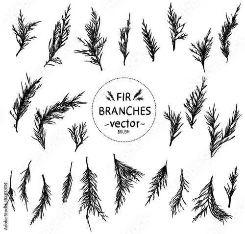 Decorative hand in the form of fir branches