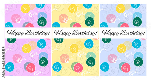 Three greeting cards which depict abstract roses.