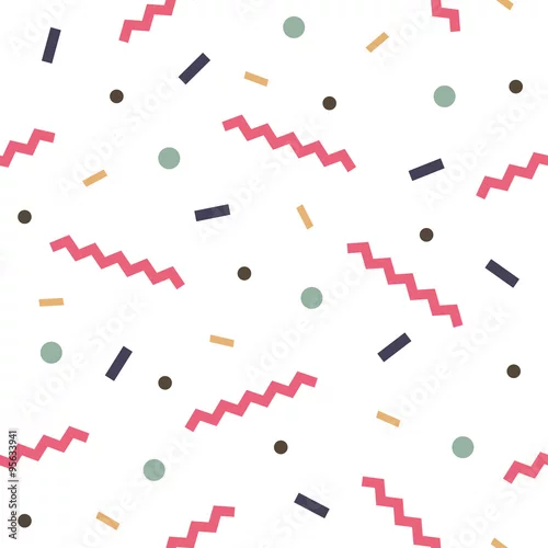 Tapety Moda bez szwu abstrakcyjny wzór geometryczny 80-90s. Może być stosowany do drukowania, tła strony internetowej i projektowania tkanin.