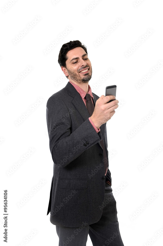 corporate portrait of young attractive businessman of Latin Hispanic ethnicity with mobile phone corporate portrait of young attractive businessman of Latin Hispanic ethnicity with mobile phone