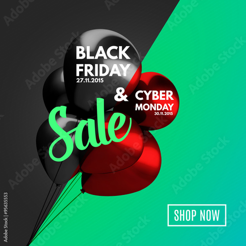 Black Friday and Cyber Monday Sale concept background. 