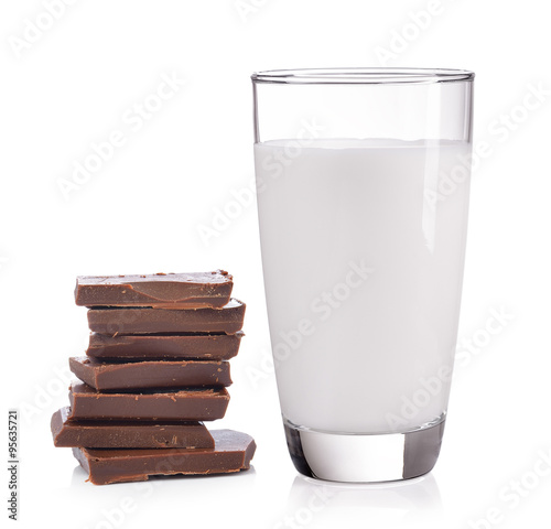 milk and Chocolate bars on white background