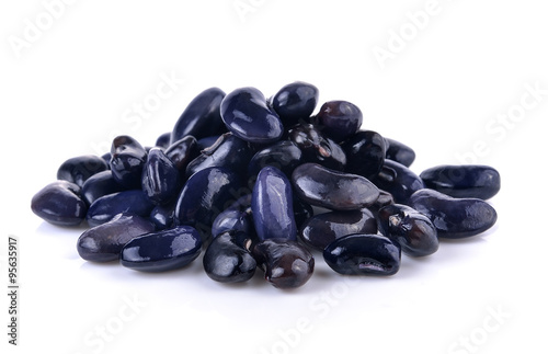 black beans on white background