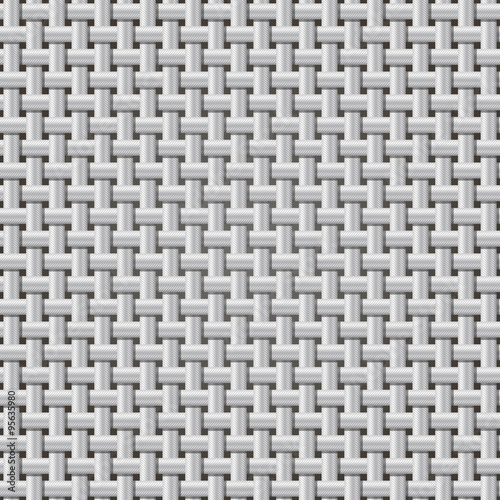 Seamless background weaving ribbed metal wire. The color of silver. Vector.