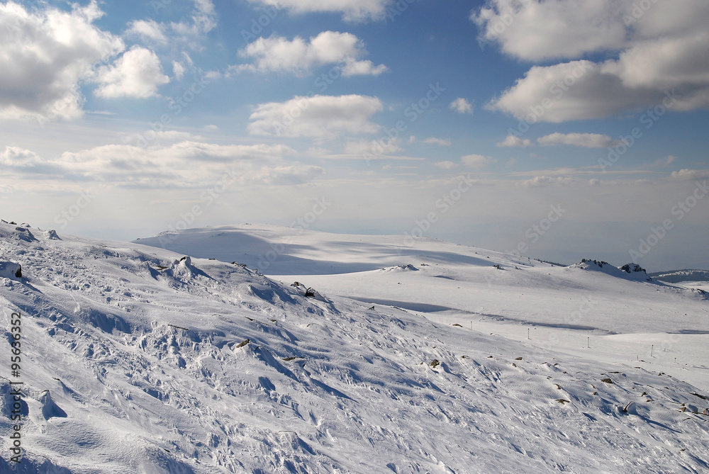 The slope on Mount Vitosha, Bulgaria The slope on Mount Vitosha, Bulgaria