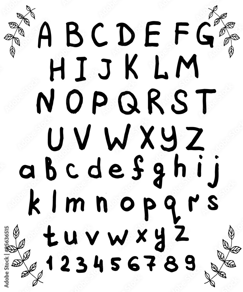 Hand drawn alphabet