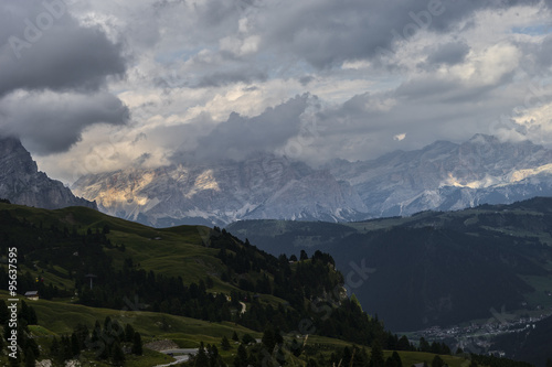 Sassolungo (Langkofel) under the clouds, Dolomites, Italy © loremattei