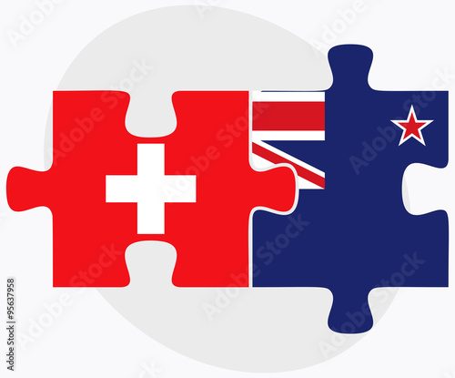 Switzerland and New Zealand Flags