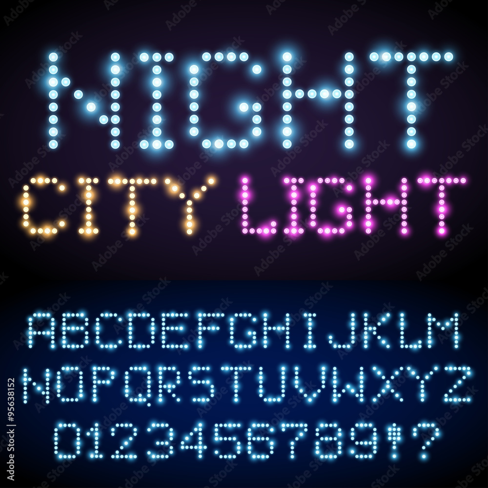 Fototapeta premium Light font set