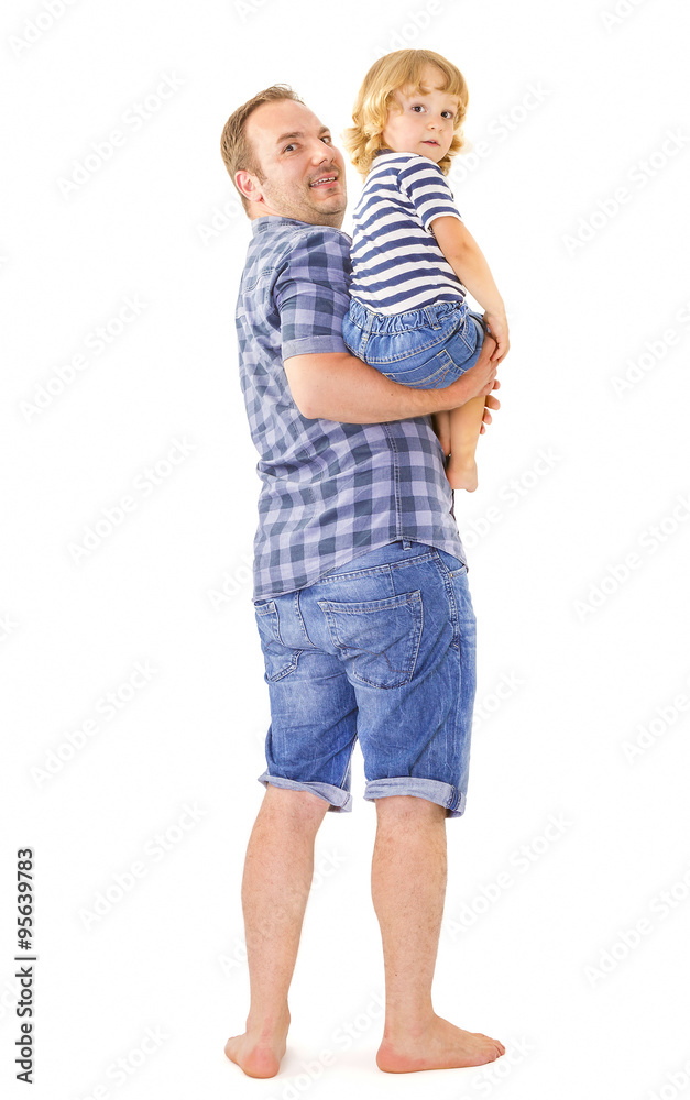Portrait of a little boy and his father Portrait of a little boy and his father