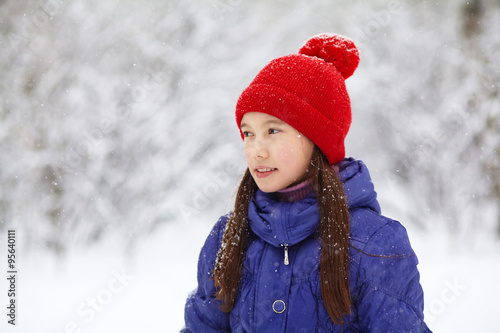 girl in the winter. teen outdoors