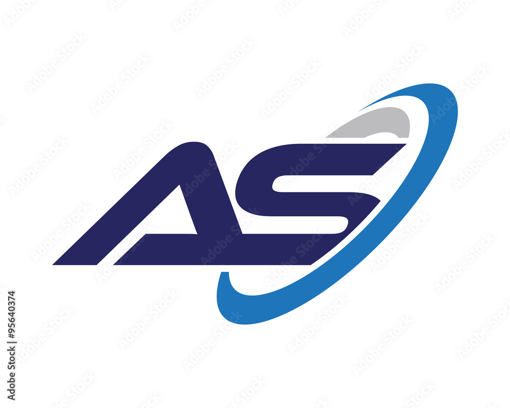 AS Letter Swoosh Media Technology Logo AS Letter Swoosh Media Technology Logo