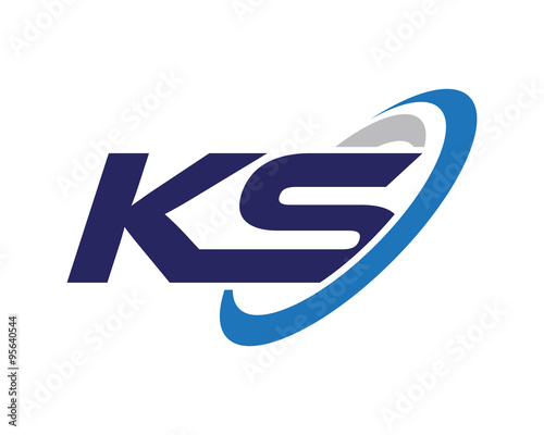 KS Letter Swoosh Media Technology Logo