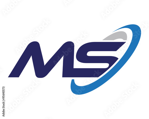 MS Letter Swoosh Media Technology Logo