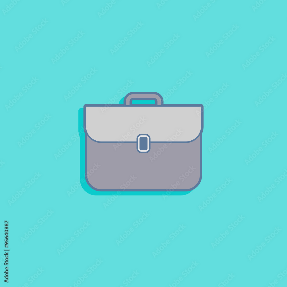 vector illustration with a briefcase in flat style design