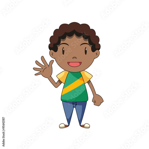 Boy hello gesture