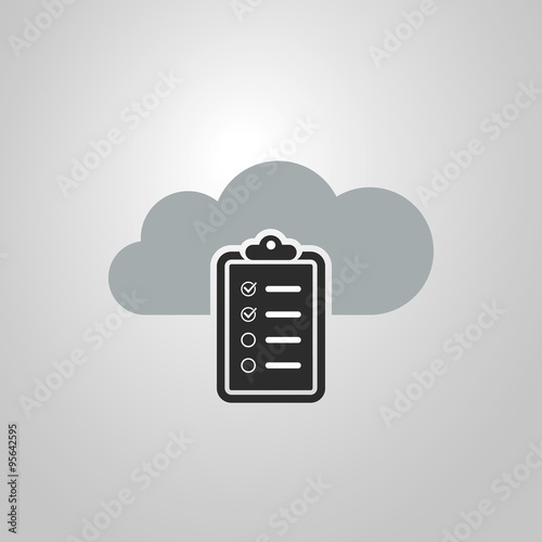 Cloud Computing Concept Design with Checklist Icon